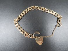 A hallmarked 9 carat gold flat bracelet approx. weight 17g