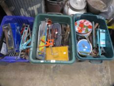 Three large trays of used tools