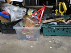 A large selection of tools, saws, stands, lights etc
