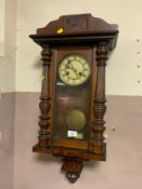 A small antique Vienna wallclock H 73 cm. A/F