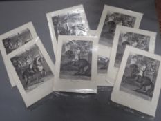 A collection of seven French engravings