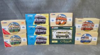 NINE BOXED CORGI TROLLEY BUSES, to include three Corgi Classic 34702, two 97316, 97870, 97800, 97871