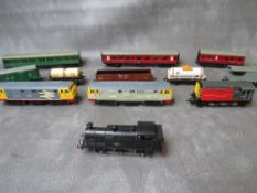 OO GAUGE UNBOXED JOB LOT, to include two diesel locomotives , two tanks / shunters, eleven