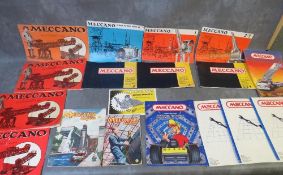 EIGHTEEN VINTAGE MECCANO INSTRUCTION BOOKLETS, to include 1950s and 1960s examples