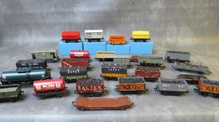 FOUR BOXED OO GAUGE HORNBY DUBLO PIECES OF ROLLING STOCK, Rotary tipper, cement wagon, cattle truck,