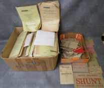 A LARGE BOX CONTAINING 100s OF RAILWAY SIGNALLING ALTERATION NOTICES (YELLOW PERILS), together