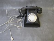 A BAKELITE TELEPHONE, adapted for use on modern BT network