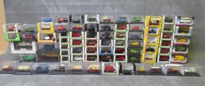 A TRAY OF SEVENTY SIX BOXED OXFORD / CLASSIX / CORGI / EFE 1:76 RAILWAY SCALE VEHICLES