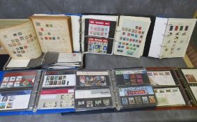 FIVE ALBUMS OF FIRST DAY COVERS AND PRESENTATIONS PACKS, together with three stamp albums - one of