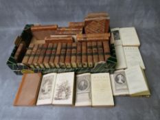 A TRAY OF 32 ANTIQUARIAN POETRY BOOKS, to include Apollo Press late 18th ventury, Samuel Johnson.