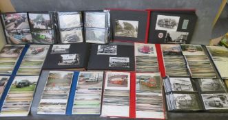 ELEVEN ALBUMS OF POSTCARDS / PHOTOGRAPHS OF BUSES, trolley buses, trains, cars, trucks etc