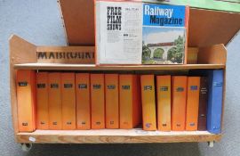 A SHELF CONTAINING FIFTEEN FOLDERS FULL OF RAILWAY MAGAZINES, to include Railway World, Modern