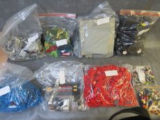 APPROXIMATELY 9.6 KG OF UNBOXED LEGO, to incldue bag of figures, electrics, wheels, bases and track,