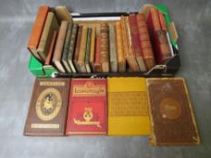 A TRAY OF ANTIQUE BOOKS MAINLY POETRY / PLAYS, 19th and early 20th century (25)