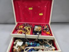 A jewellery box and contents