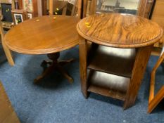 Two oak occasional tables