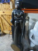 A stone type statue of an erotic nature - H 135 cm, W 40 cm