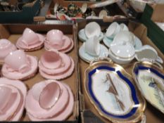 Three boxes of mixed tea sets to include Coalport, Royal Winton, Aynsley fruit cups etc