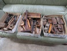 Three trays of vintage tools