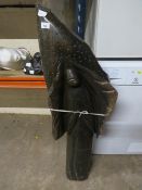 A stone type statue of an erotic nature - H 115 cm, W 40 cm