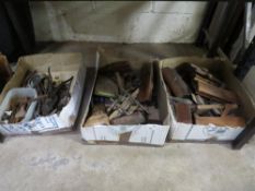 Three trays of vintage tools