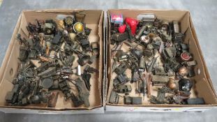 Two trays of containing 100 novelty die cast pencil sharpeners