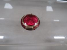 An antique Russian silver and guilloche enamel pill box