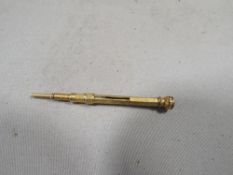 A Victorian extending pencil with bloodstone inset