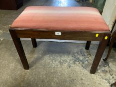 An antique mahogany stool with drop-in seat W 71 cm