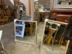 A modern deco style rectangular mirror together with two modern mirrors. (3)