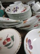 Two trays of ceramics to include Royal Worcester Evesham Vale and a Poole pottery bowl
