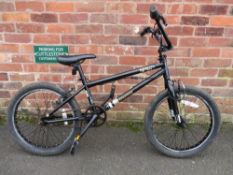 A Schwinn Data 270 BMX bicycle with black paintwork