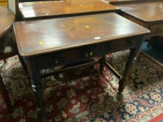 A Victorian mahogany two drawer side table W 91 cm