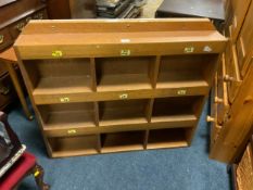 A wooden set of pigeon holes 85 x 95 cm