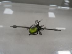 An antique Chester silver hallmarked insect brooch marked CH for Charles Horner