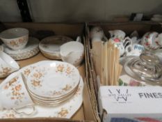 A selection of collectable Royal Worcester cream jugs together with a tray of Colclough china