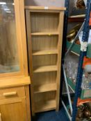 A modern light oak open floor standing bookcase W 52 cm