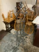 A modern metal wine rack