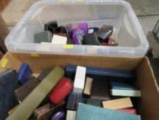 Two boxes of antique and vintage jewellery presentation boxes, to include examples for rings,