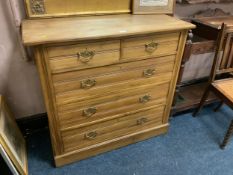 An Edwardian stripped five drawer chest of drawers W 107 cm