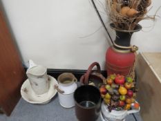 A collection of large ceramics etc to include a jug and bowl