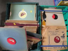 Two trays of 78 records