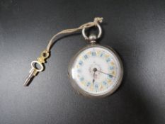 A ladies Victorian silver cased pocket watch