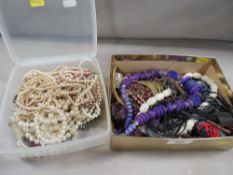 Two boxes of costume jewellery