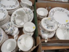 Three trays of Royal Albert Brigadoon tea/dinnerware