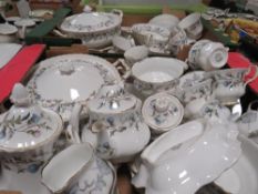 Two trays of Royal Albert Brigadoon tea/dinnerware