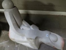 A large stone type erotic statue of a man and woman - L 80 cm, W 27 cm