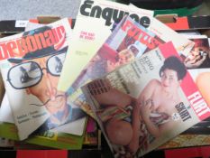 A selection of vintage adult magazines to include Enquire, Club and Ace High etc