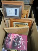 A tray of sundries to include books and picture frames