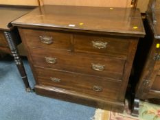 An Edwardian mahogany four drawer chest W 90 cm